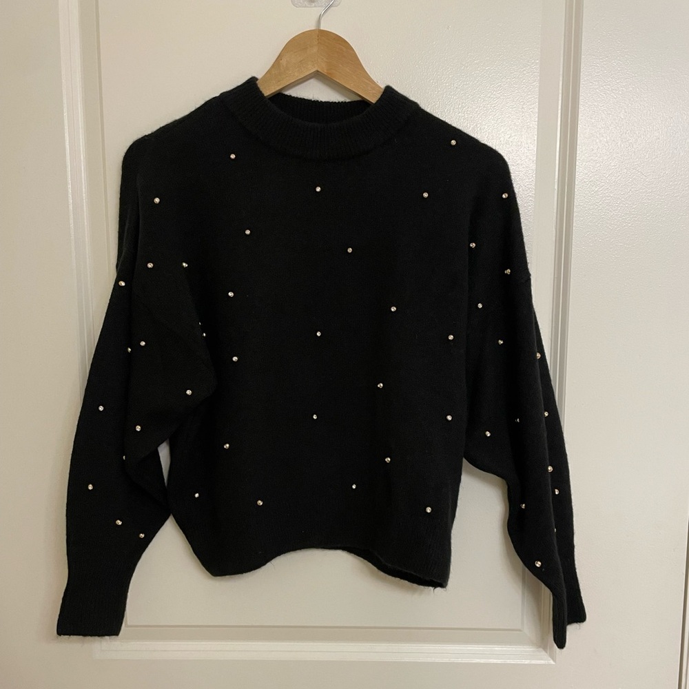 H&M Black Studded Sweater